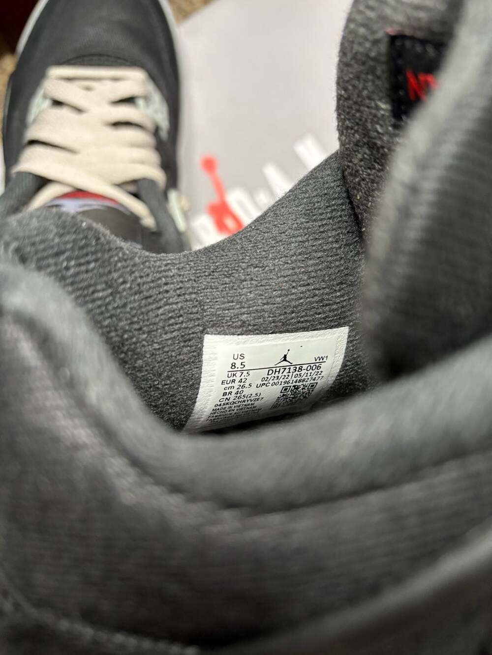 Air Jordan 4 Retro SE Black Canvas Size 8.5 men’s, Authenticated - Picture 7 of 10